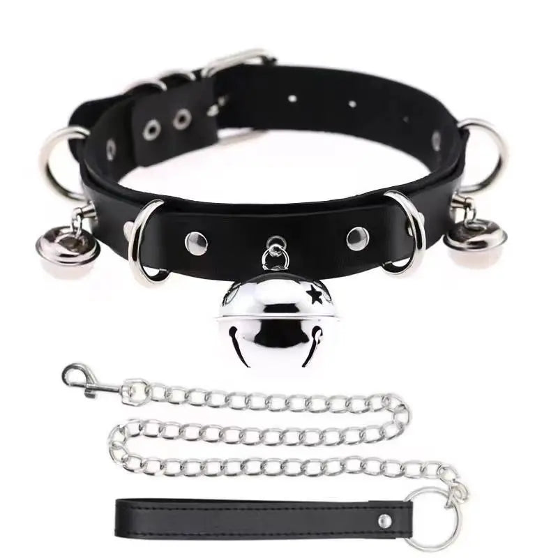 European Style Male Bell Collar Adjustable Sexy Neck Ring Sports Student Owner Necklace Fun Dog Chain Couple Sm Accessories