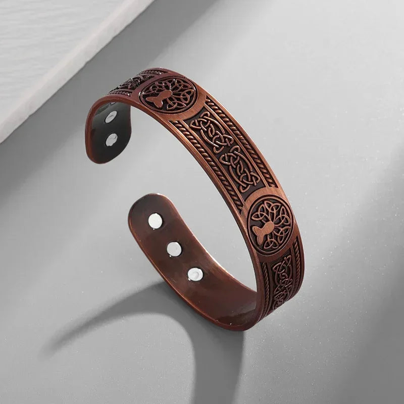 High Quality Copper Engraved Totem Magnetic Adjustable Bracelet for Men Women Joint Protection Pain Relief Biomagnetic
