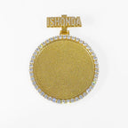 Gold Statement Photo Pendant Necklace 18K