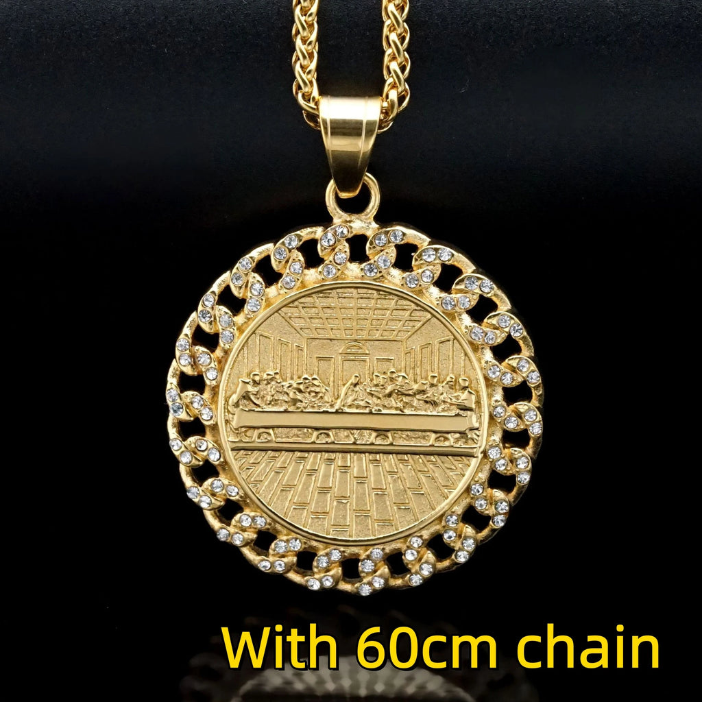 Iced Out Last Supper Pendant — Stainless Steel