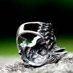2023 NEW Men's 316L Stainless Steel Rings Nordic VIKING Odin Double Headed Bird Headed Animal Ring Amulet Jewelry Free