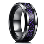 Fashion Men’s Silver Color Black Stainless Steel Ring Groove Multi-Faceted Ring For Men Women Engagement Ring Anniversary Gifts