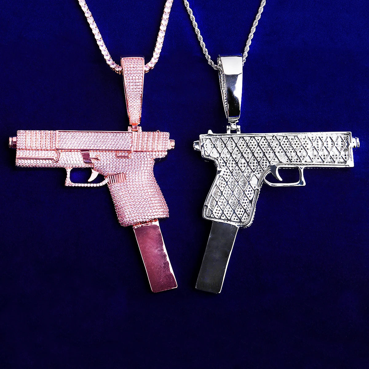 Bubble Letter Iced Out Big Gang Necklace Pendant for Men 5A Cubic Zirconia Gold Plated Hip Hop Jewelry