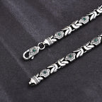 Vintage Byzantine Chain Choker Necklace & Bracelet — Silver-Tone