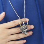 Street Retro Cool Exaggerate Stainless Steel Creative Clavicle Chain Wheat Chain Ox Head Choker Man Necklace