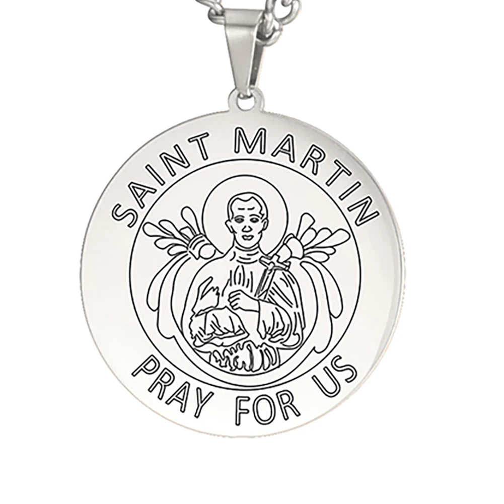 Dawapara Saint Christopher Medal Necklace Jesus Truet In You Amulet Catholic Jewelry Travelers Driver Gifts Stainless