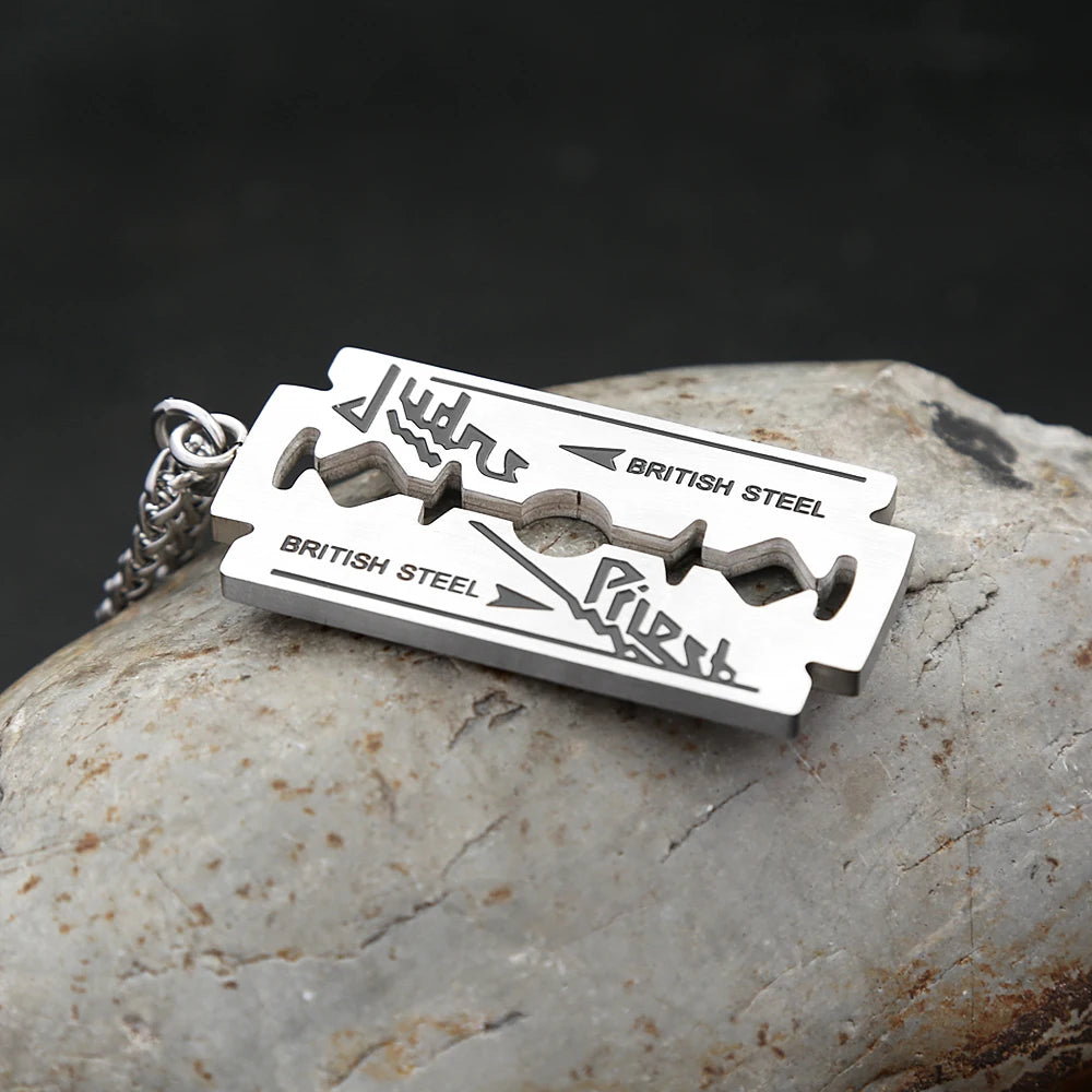 Steel Pendant Punk Music Band Judas Priest Razor