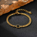 Cuban Stone Chain Bracelet — Stainless Steel
