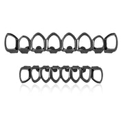 Glossy Hollow Teeth Grillz Top & Bottom Caps, 6 or 8 Teeth