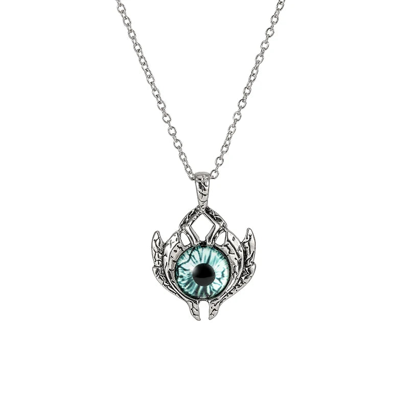 Antique Evil Eye Pendant Necklace For Women Men Creative Punk Hollow Star Colorful Eyeball Connect Choker Chain Jewelry