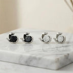 Vintage Silver Magnetic Stud Earrings Medusa