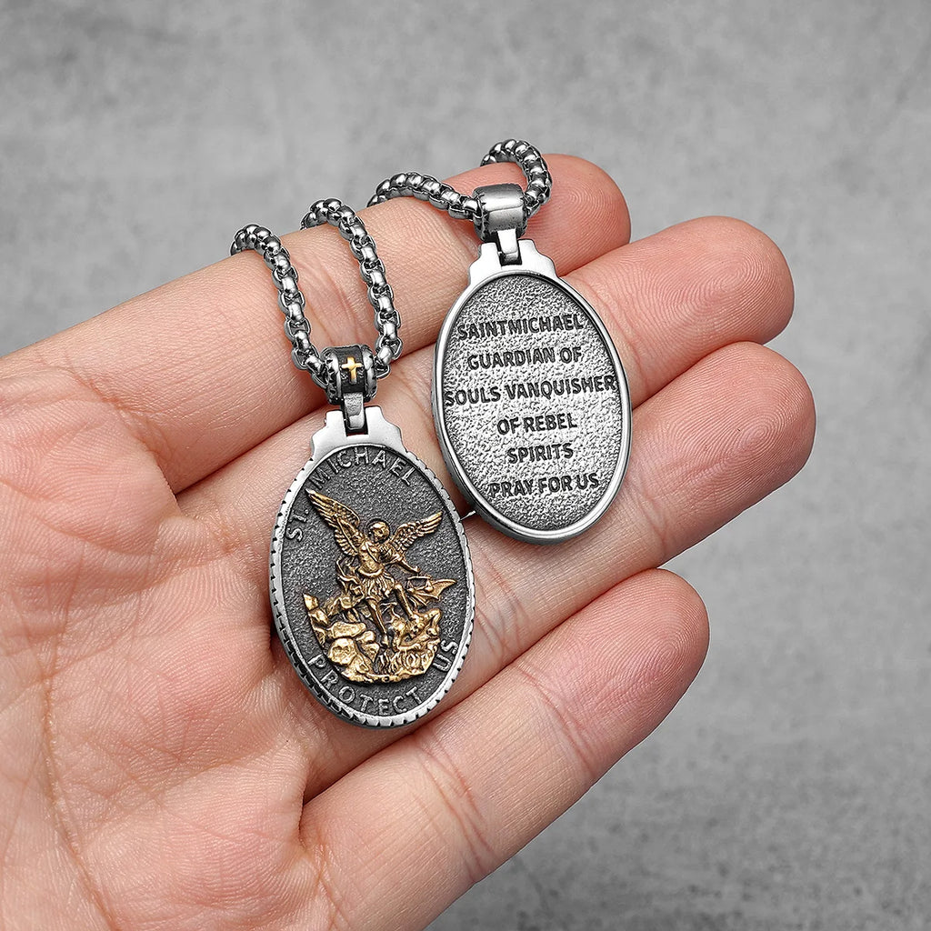Archangel Michael Pendant — Stainless Steel