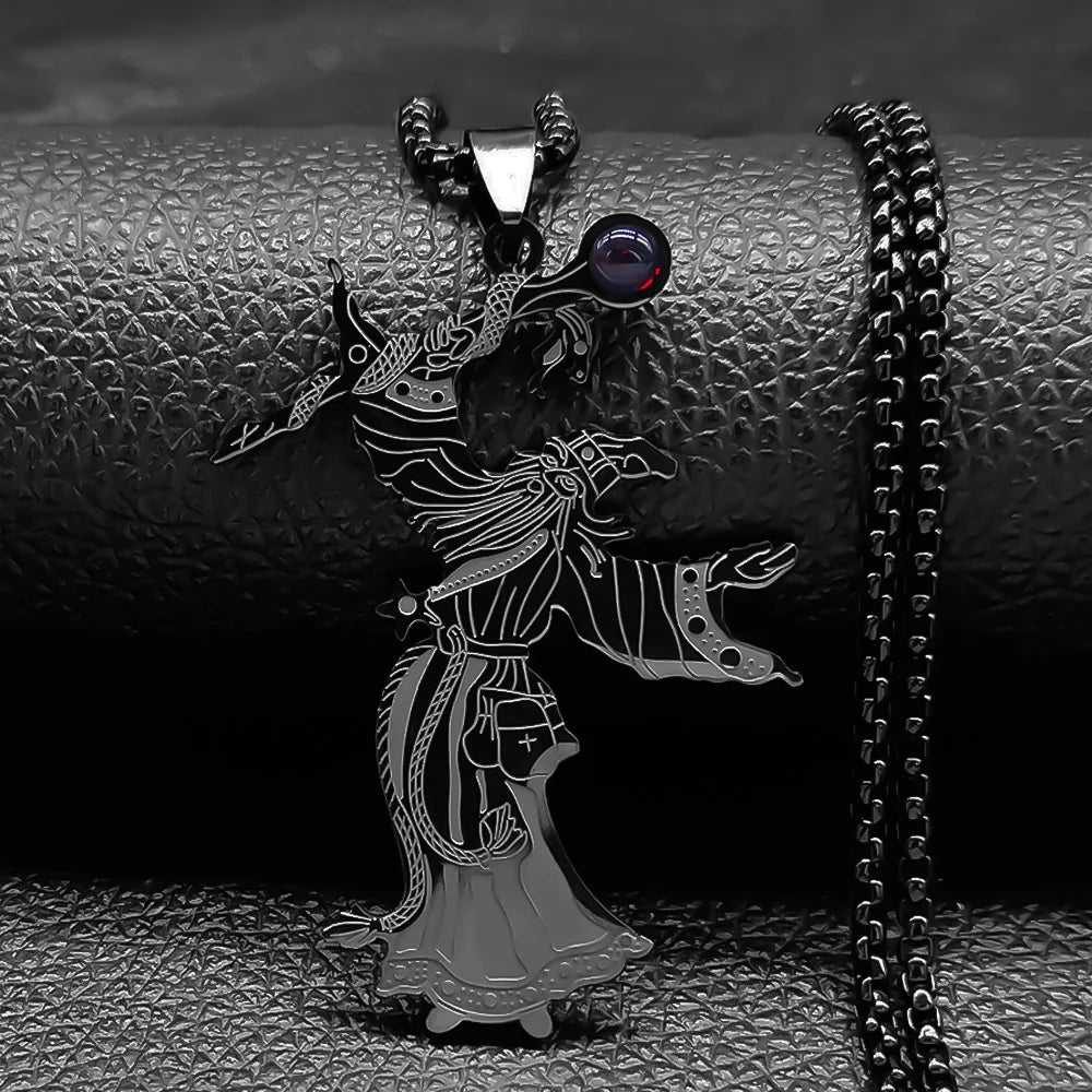 Viking Dragon Stainless Steel Pendant Necklace