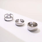 Retro 3 Stacking Rings Set Adjustable Open Ring For Men Gothic Punk Edgy Hiphop Silver-plated Copper Jewelry Accessories Gift