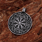 Nordic Mythology Courageous Men Helmet of Awe Necklace Handmade Gold Color Celtic Knot Amulet Biker Party Club Pendant