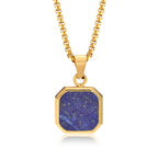 Natural Stone Geometric Pendant — Stainless