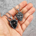 Hannya Mask Pendant Necklace — Stainless Steel