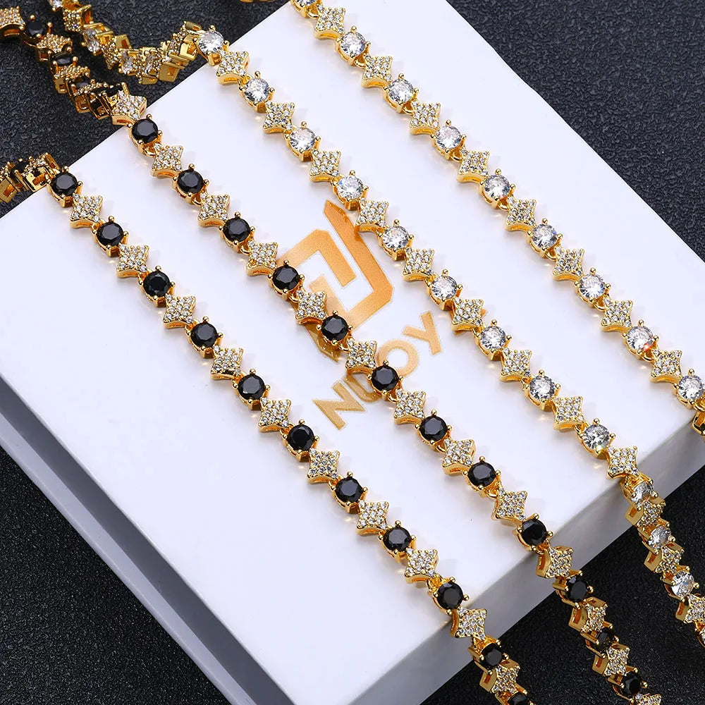 Black Star Tennis Bracelet Statement