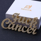 Iced Out Letter Name Pin Brooch Rose Gold