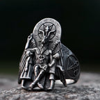 Vintage Lucifer Satan Signet Ring With Anubis — Stainless Steel