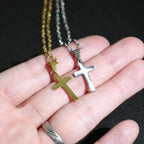 Stainless Steel Cross Pendant Necklace Minimal