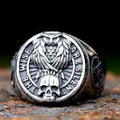 2023 New Gothic viking Freemasonry and raven skull Ring For Men Women Stainless Steel Male Anel Gift free shipping