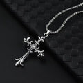 Gothic Style Retro Rhinestone Cross Stainless Steel Pendant ins Hip-Hop Men's Fashion Personality Versatile Necklace