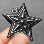 Star Pentagram Pendant Necklace Stainless Steel