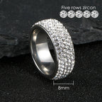Luxury Iced Out Ring Homme Titanium Steel Chunky Rings For Men Women Couple Fashion Jewelry Accessories Wholesale Korea Style