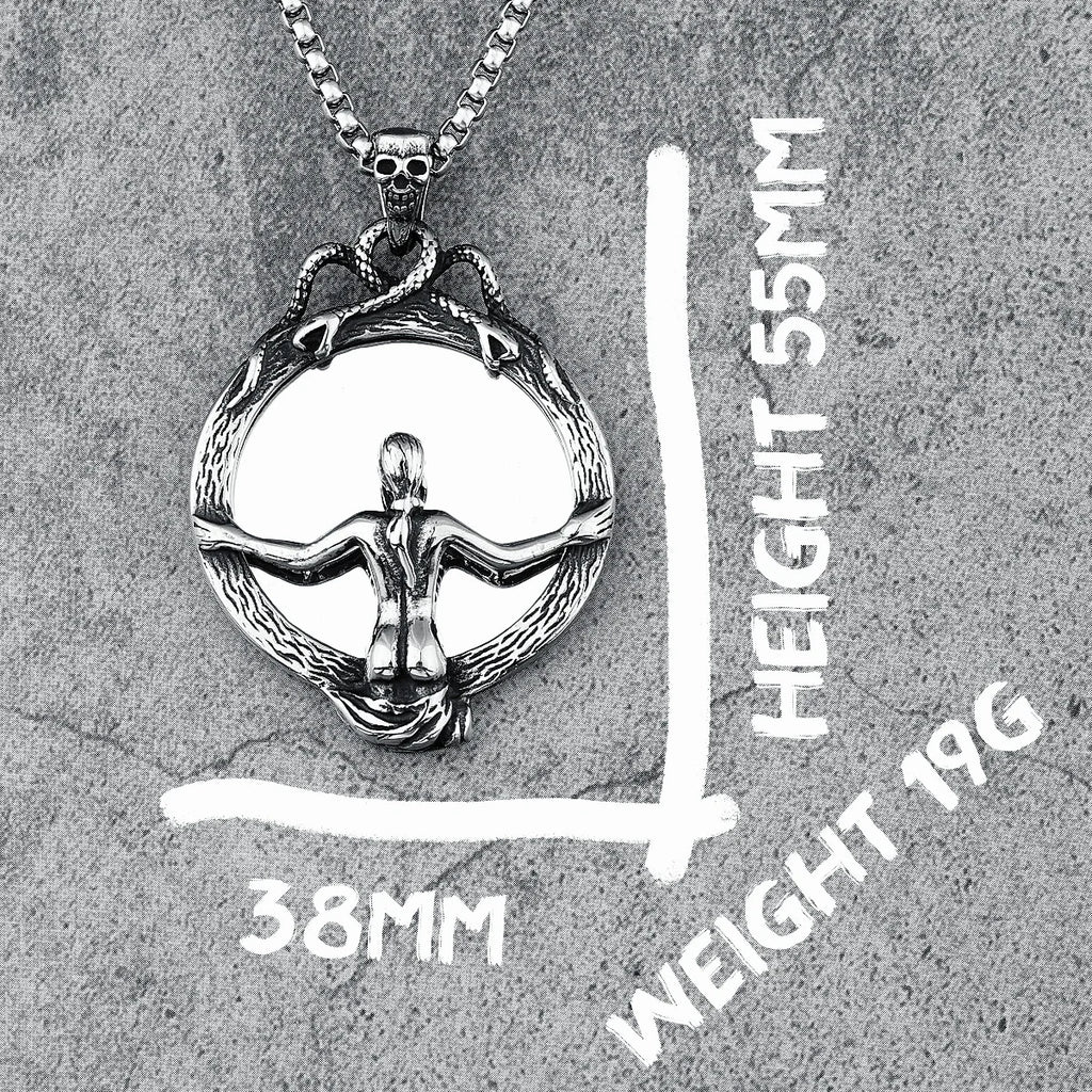 Magic Mirror Necklace Stainless Steel Men Skull Pendant Chain Vintage Punk Rock Hip Hop Rap for Friend Jewelry Gift