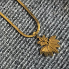 Stainless Steel Necklace For Women Man Maple Leaf Choker Pendant Chain Necklaces Engagement Jewelry korean Fashion NEW