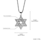 Gold Iced Out Hexagon Pendant Rope Chain Necklace