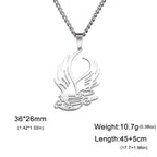 Winged Bird Totem Pendant Necklace — Stainless Steel
