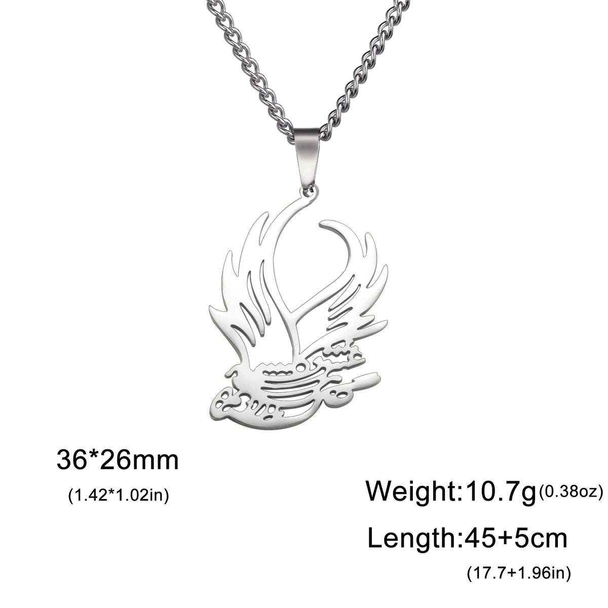 Winged Bird Totem Pendant Necklace — Stainless Steel
