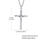 Stainless Steel Catholic Cross Necklace for Men,St. Benedict's Catholic Crucifix Pendant Necklace,Religion Gothic