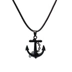 Marine Series Anchor Rudder Pendant Necklace Men Durable Wax Thread 24Inches Long Neck Jewelry Outdoor Surfing Beach