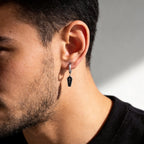 Gothic Coffin Cross Dangle Earrings for Men — Stainless Steel