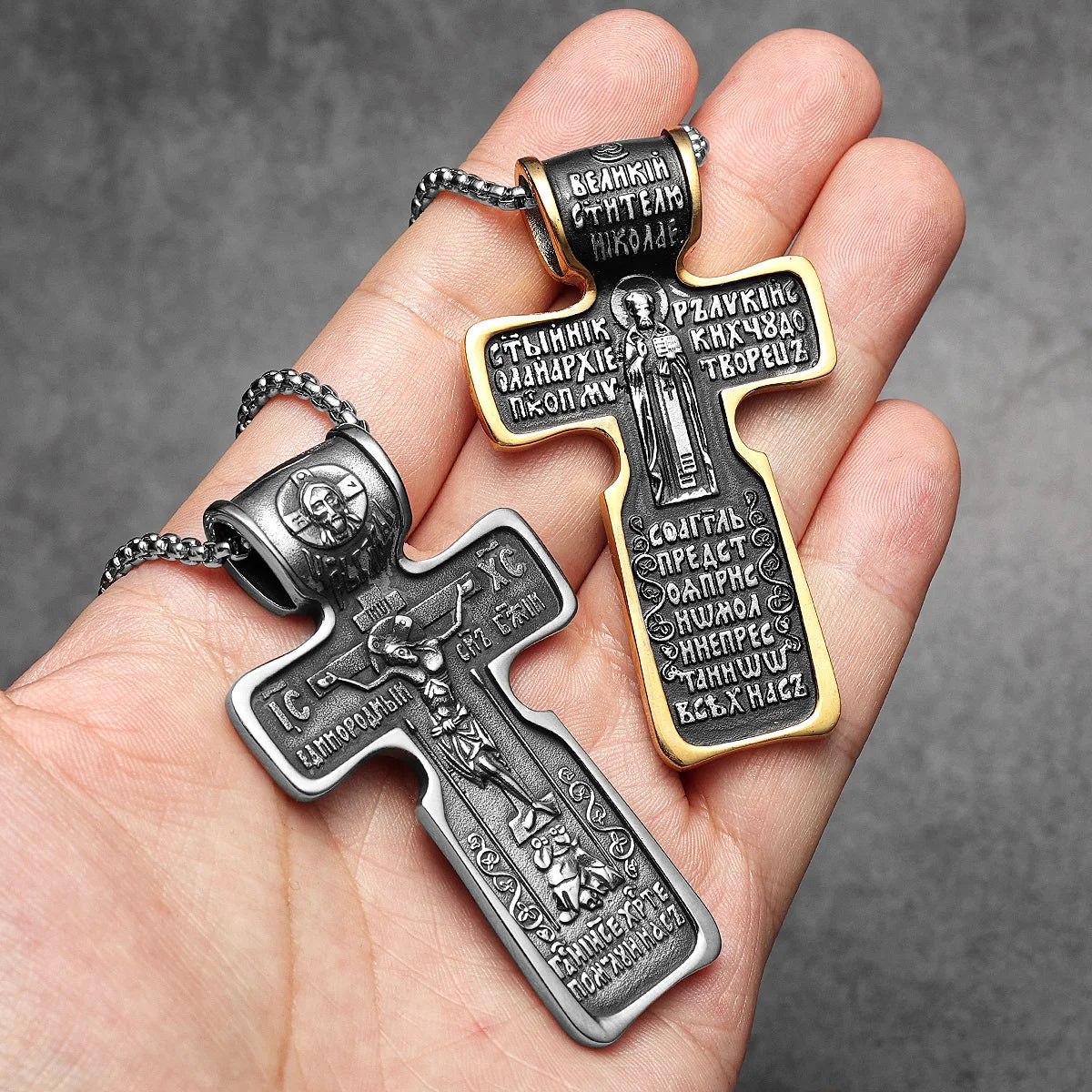 Jesus Cross Pendant Necklace — Stainless Steel