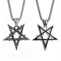 Gothic Satan Goat Silver Pendant Necklace