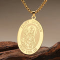 Dawapara Saint Cyprian Medal Necklace Powerful Prayers and Conjurings Michaelmas Catholic Amulet Stainless Steel Jewelry