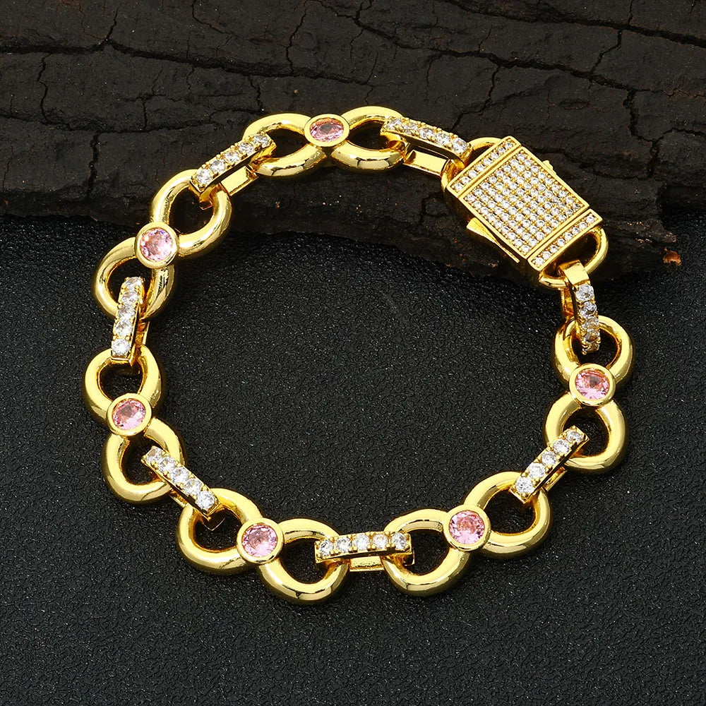 Gold Cuban Chain Necklace Iced Out 12MM CZ