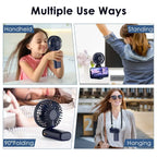 5000mAh Portable Fan Rechargeable 90° Foldable 5 Speed Mini Air Conditioner Small Fan Air Cooler with LED Digital