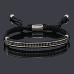 Luxury Punk CZ Bar Braided Man Bracelets For Women Handmade Jewelry Gift