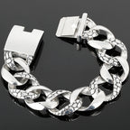 Punk 23MM Width Snake Pattern Cuban Chain Bracelet Man Polished Stainless Steel Men's Bracelets Jewelry Gifts