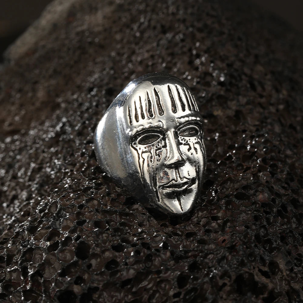 Robot Ghost Skull Open Ring — Stainless Steel