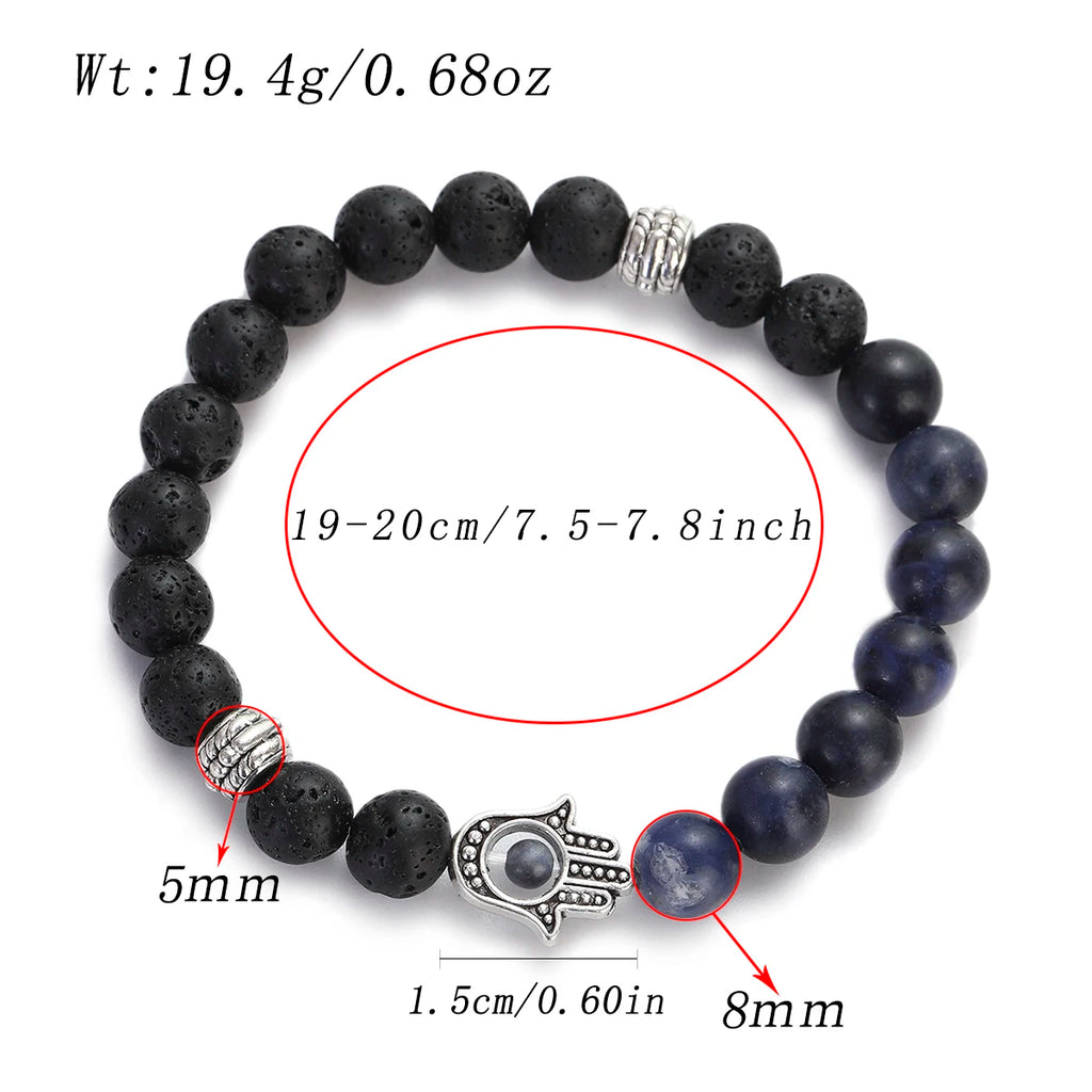 Tiger Eye Lava Bead Chakra Bracelet