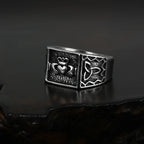 Viking Heart-in-Hand Knot Ring — Stainless Steel