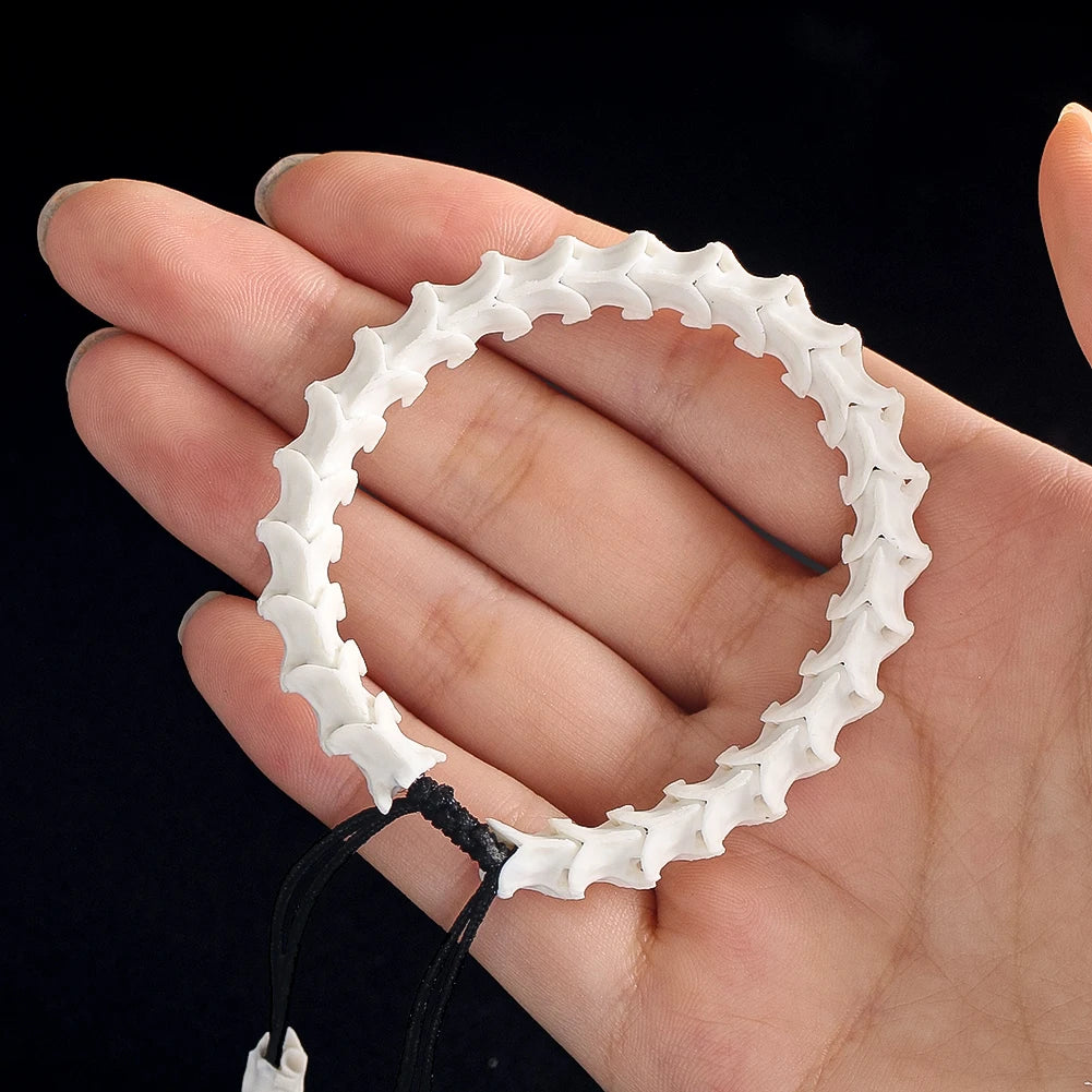 Snake Bone Beads Bracelet 5-8mm — Collectible String, Statement