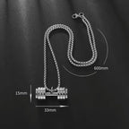 Cool Titanium Steel Dumbbell Pendant Necklace Barbell Fitness Pendant Men and Women Leisure Sports Punk Jewelry