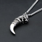 Wolf Tooth Pendant Necklace — Stainless Steel